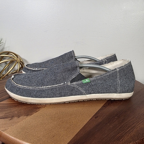 Sanuk Men’s Rounder Hobo Slip-On Loafers in Charcoal Gray Canvas Size 13 main image 11